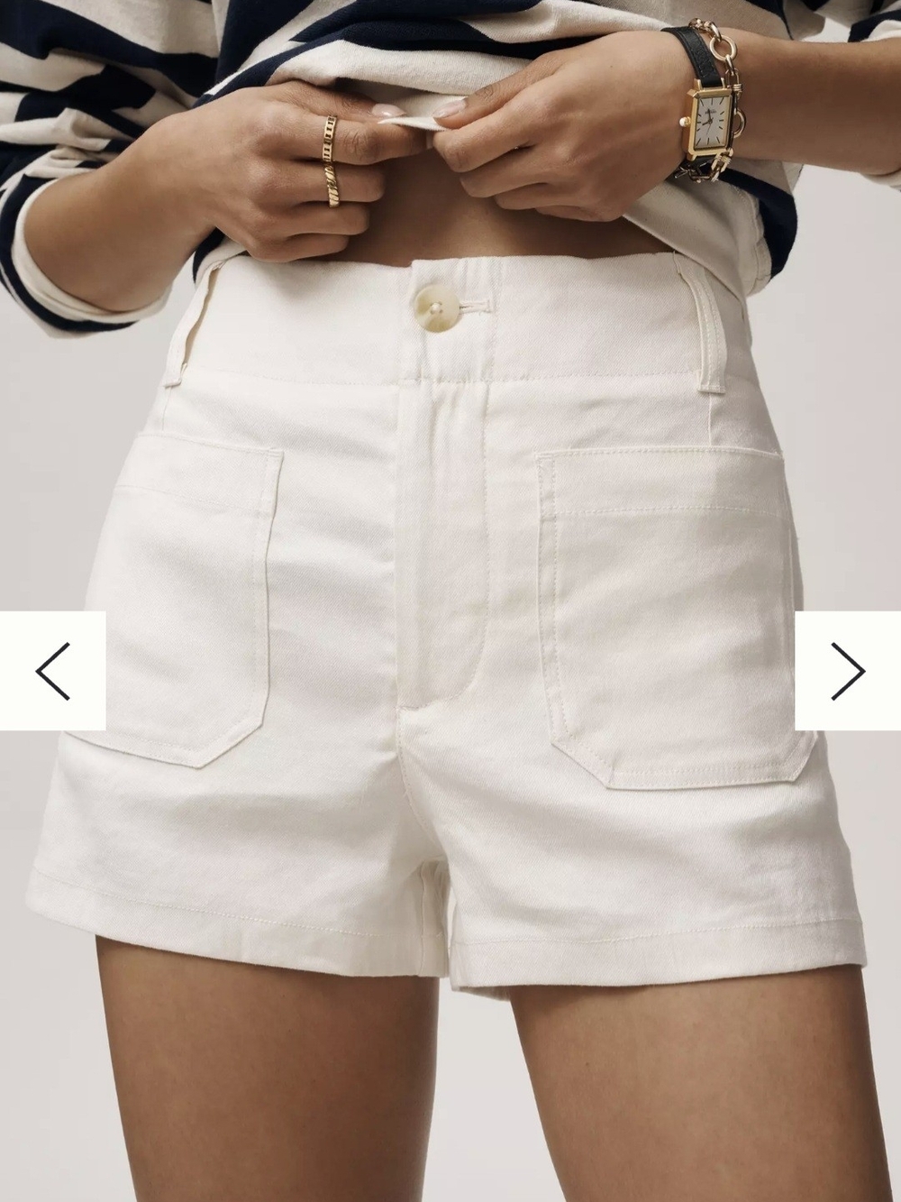 Maeve Colette Linen Stretch High-Rise Shorts